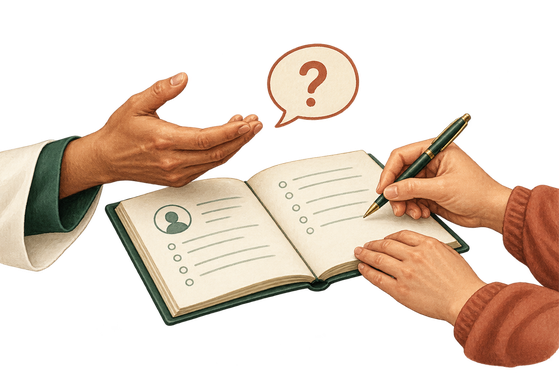 Illustration of a physician and patient discussing assessment